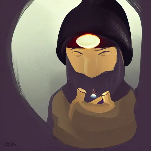Image similar to an adventurer wearing a black sleeping cap and holding a candle, portrait, d & d, science fiction, concept art, matte, sharp focus, illustration, concept art,