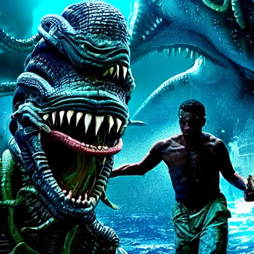Prompt: Ridley Scott movie about Lovecraftian Deep Ones rising from the sea.