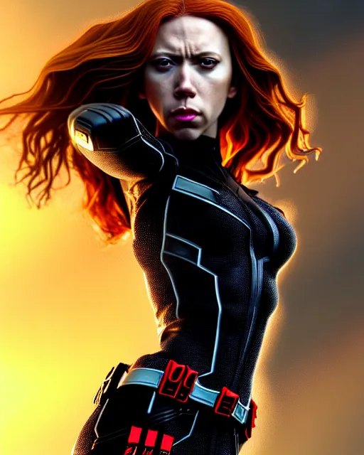 Prompt: hyperrealistic mixed media painting of Black Widow, marvel, heroic pose, stunning 3d render inspired art by P. Craig Russell and Barry Windsor-Smith + perfect facial symmetry + dim volumetric lighting, 8k octane beautifully detailed render, post-processing, extremely hyperdetailed, intricate, epic composition, grim yet sparkling atmosphere, cinematic lighting + masterpiece, trending on artstation, very very detailed, masterpiece, stunning