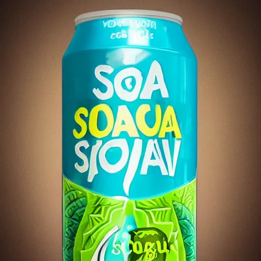 Image similar to promotion photo for a new soda with the flavour of cabbage and sweat