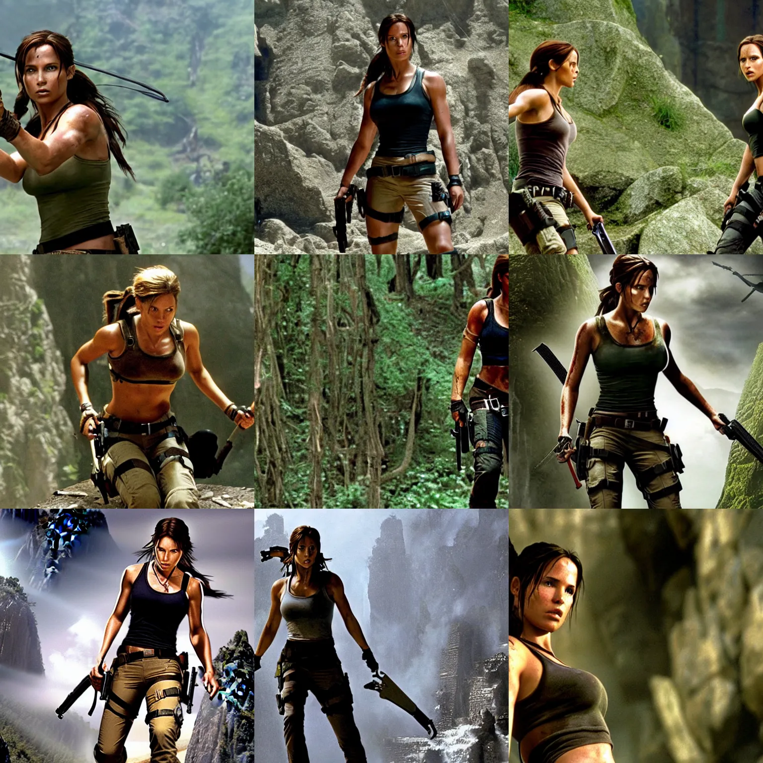 Prompt: a film still from lara croft : tomb raider ( 2 0 0 1 )