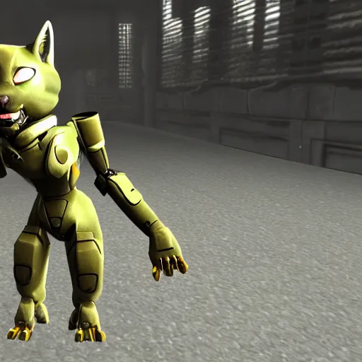 Image similar to Stroggified cat with mech legs, quake 4, 4k