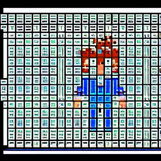 Image similar to character in weird videogame on windows 3.1, ms dos, pixelart, 16-bit, dithered.