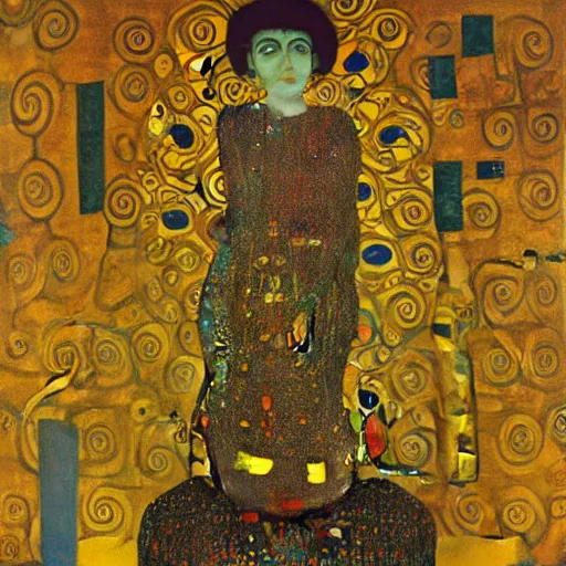 Image similar to samadhi, by Gustav Klimt