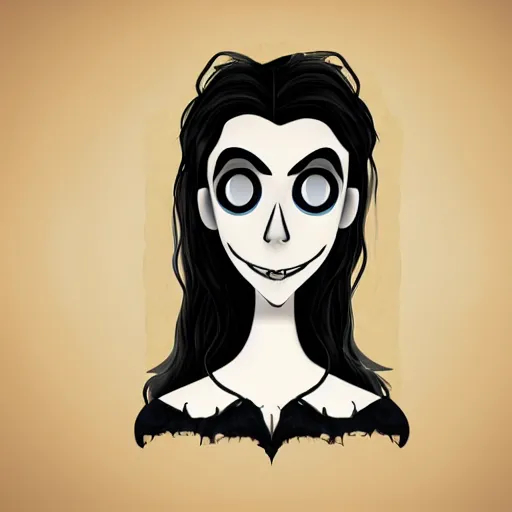 Image similar to young man portrait, black hair, skinny, corpse bride art style