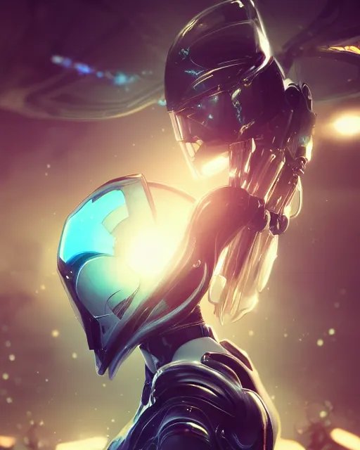 Image similar to perfect android girl on a mothership, warframe armor, beautiful face, scifi, futuristic, galaxy, nebula, raytracing, dreamy, long white hair, blue cyborg eyes, sharp focus, cinematic lighting, highly detailed, artstation, divine, by gauthier leblanc, kazuya takahashi, huifeng huang