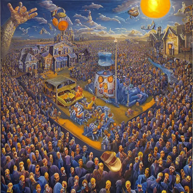 Image similar to portrait painting of the carnival of nightmares, polycount, surrealism, surrealist, cosmic horror, rob gonsalves, high detail