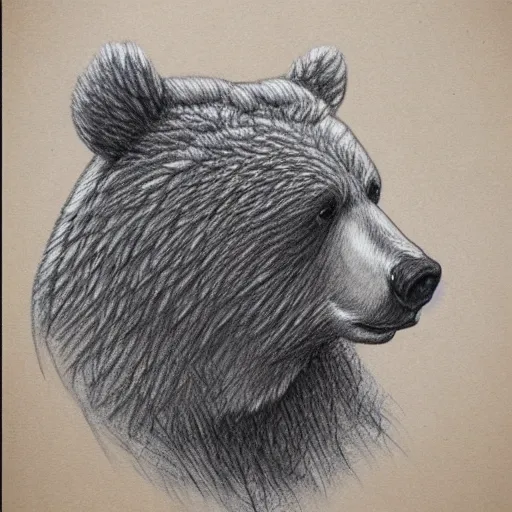 Prompt: a sketchbook of a bear, pencil and paper, 4 k, artstation, swesome