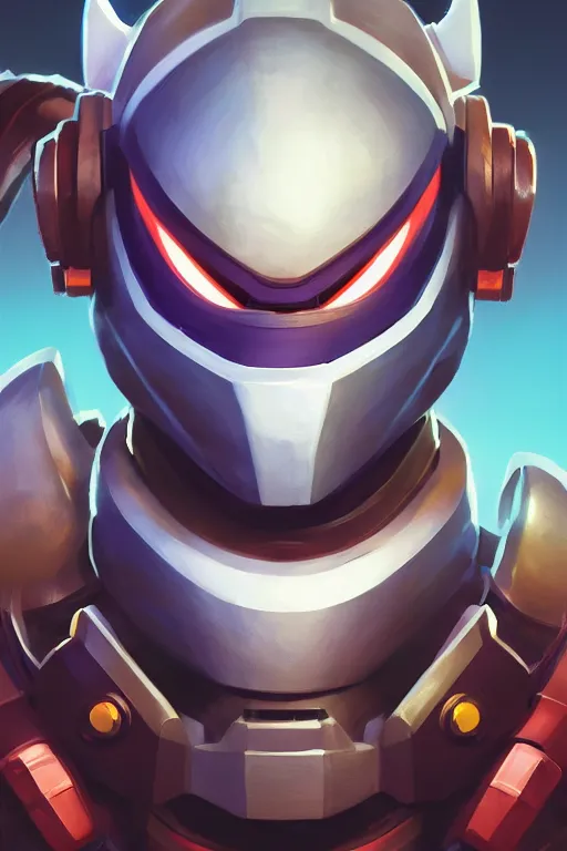 Image similar to epic mask helmet robot ninja portrait stylized as fornite style game design fanart by concept artist gervasio canda, behance hd by jesper ejsing, by rhads, makoto shinkai and lois van baarle, ilya kuvshinov, rossdraws global illumination radiating a glowing aura global illumination ray tracing hdr render in unreal engine 5