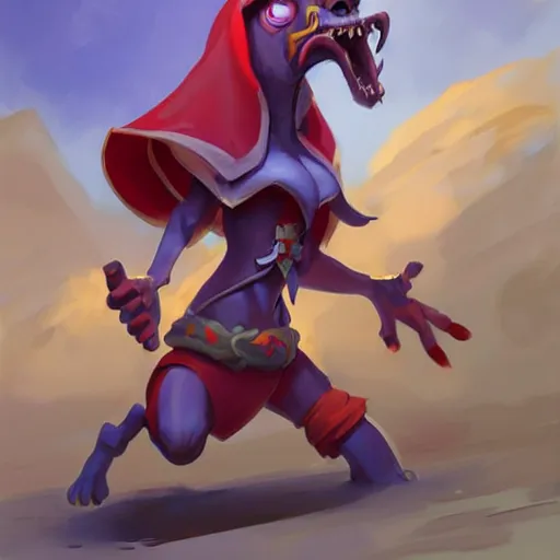 Prompt: female kobold jester, heartstone , 2d game art, official art, concept art , behance hd , concept art by Jesper Ejsing, by RHADS, Makoto Shinkai