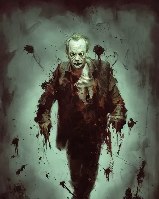 Image similar to hyper realistic photo portrait zombie bill murray steve buscemi cinematic, greg rutkowski, james gurney, mignola, craig mullins, brom