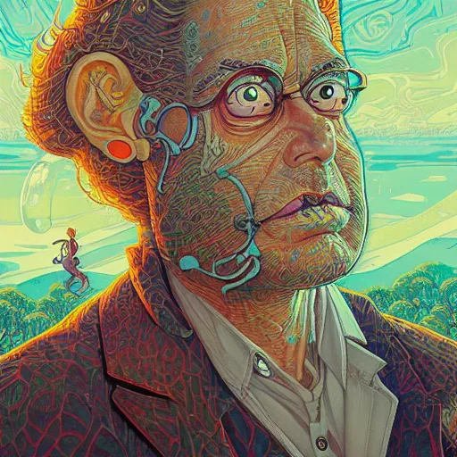 Image similar to lucky ai pixel god portrait by gaston bussierre and charles vess and james jean and erik jones and rhads, inspired by rick and morty, epic, funny, huge scale, beautiful fine face features, intricate high details, sharp, ultradetailed