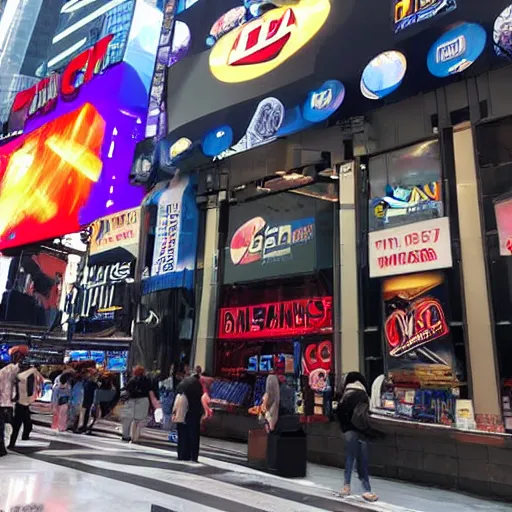 Prompt: a big sega genesis shop in times square