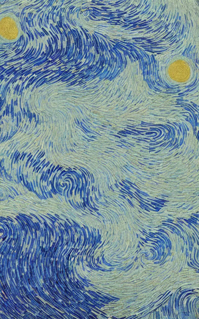 Prompt: rainy streets of kyoto, fractal waves. japanese embroidery. retro minimalist art by jean giraud and van gogh.