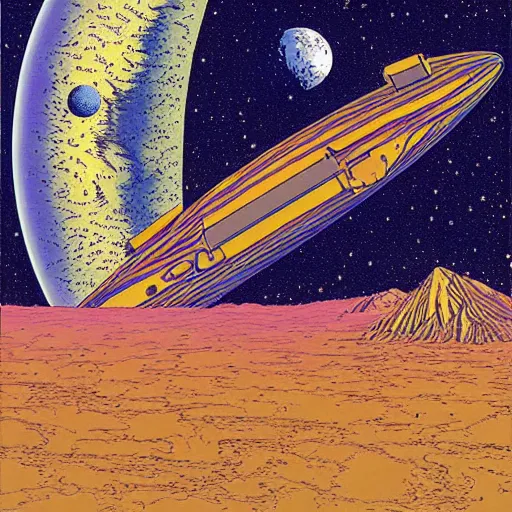 Image similar to Liminal space in outer space by Jean Giraud