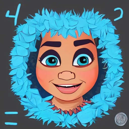 Prompt: digital art portrait of Moana studying maths, trending on artstation