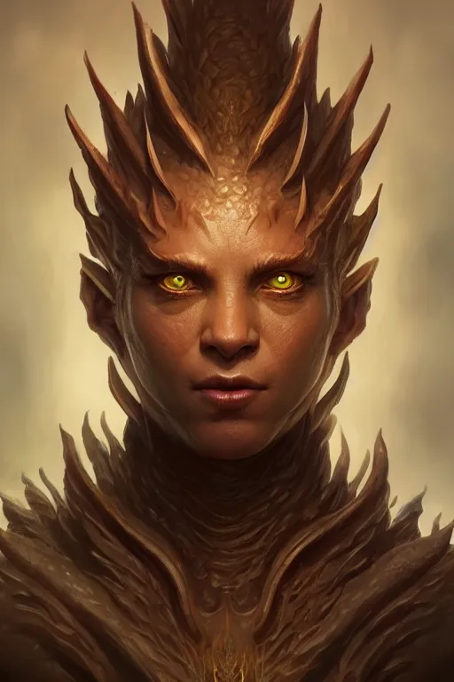 Prompt: human - dragon hybrid, highly detailed, d & d, fantasy, highly detailed, digital painting, trending on artstation, concept art, sharp focus, illustration, global illumination, shaded, art by artgerm and greg rutkowski and fuji choko and viktoria gavrilenko and hoang lap