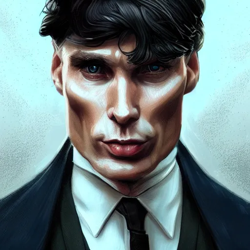 Image similar to a portrait of cillian murphy as tommy shelby in atlantis, highly detailed, realistic face, digital art, epic, fantasy, in the style of artgerm, sharp, artstation