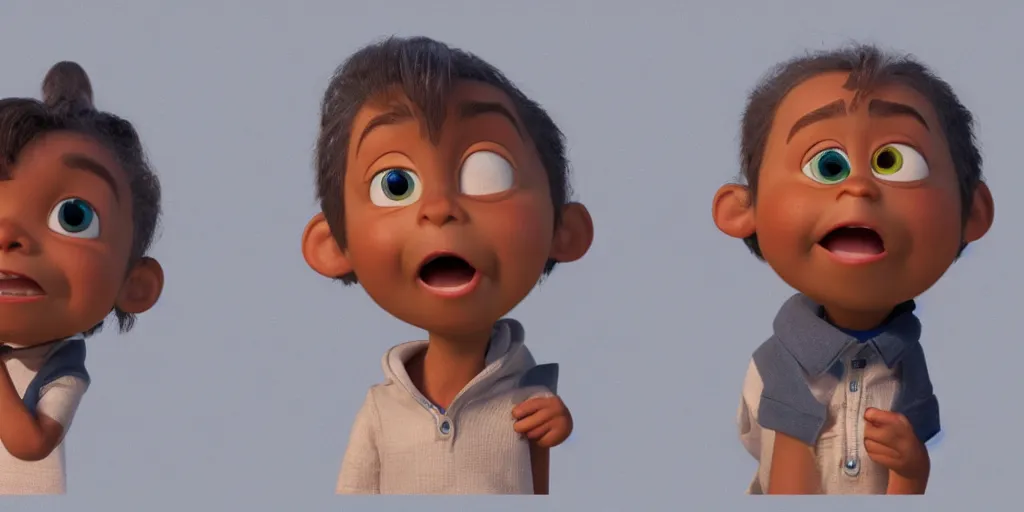 Image similar to character design, front and side elevation, by pixar studios, 8 k