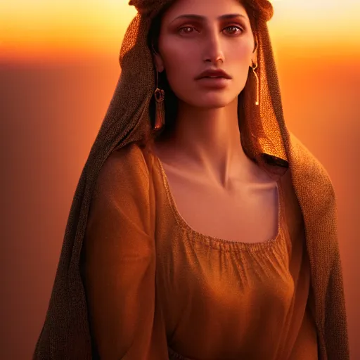 Image similar to photographic portrait of a stunningly beautiful renaissance moroccan female in soft dreamy light at sunset, contemporary fashion shoot, by edward robert hughes, annie leibovitz and steve mccurry, david lazar, jimmy nelsson, breathtaking, 8 k resolution, extremely detailed, beautiful, establishing shot, artistic, hyperrealistic, beautiful face, octane render