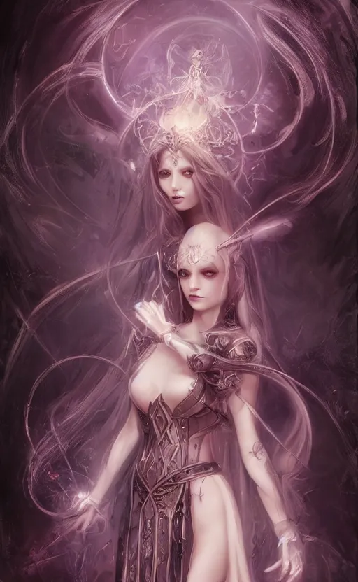 Image similar to Alchemy Imperial Princess knight gothic girl. By sophie anderson, artgerm, wlop, concept art,digital paintig, matte, fractal flame,highly detailded