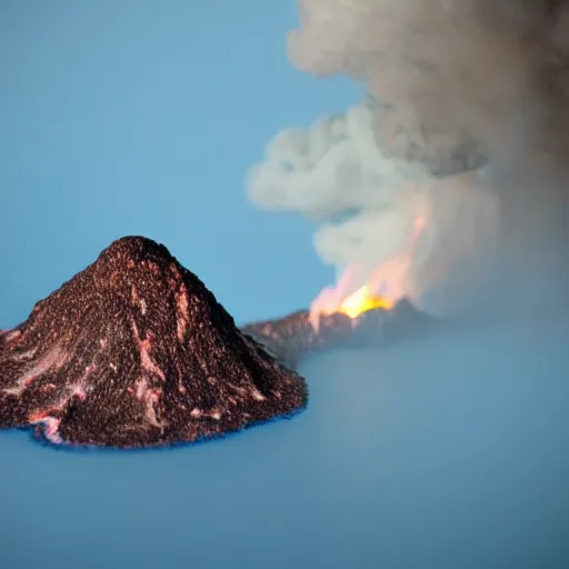 Prompt: smoke coming out of a volcanoe in the shape of an octopus