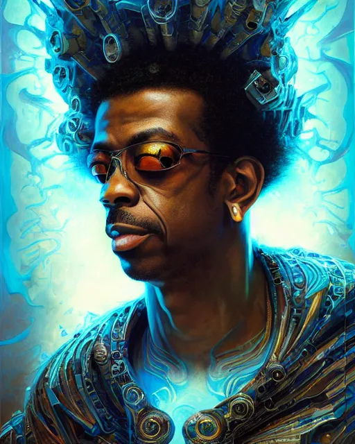 Prompt: a headshot of a rich homie quan, made of fractals facing each other, ultra realistic, wide angle, intricate details, the fifth element artifacts, highly detailed by peter mohrbacher, hajime sorayama, wayne barlowe, boris vallejo, aaron horkey, gaston bussiere, craig mullins