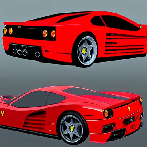 Prompt: “ lord of darkness red wicked ferrari testarossa, hyper realistic, hyper detailed, concept art design by ferrari concept art designers ”