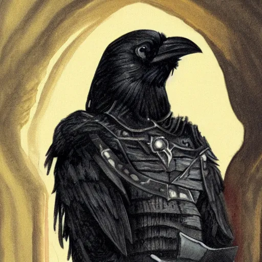 Prompt: portrait of a raven rogue in a castle. r / oldschoolfantasy