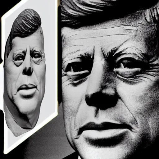 Image similar to jfk close up of face, accurate features