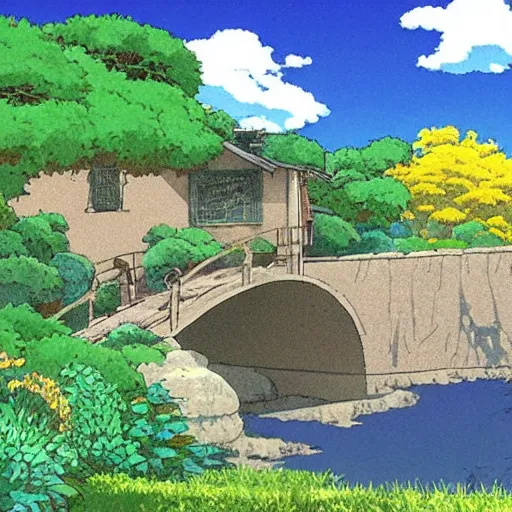 Prompt: home landscape studio ghibli