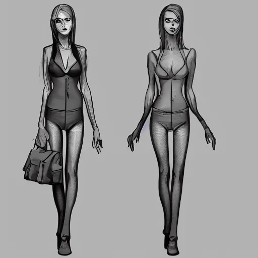 Prompt: female saul goodman with slender body type, concept art, trending in artstation, artstationHD, artstationHQ, 4k
