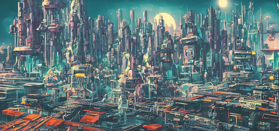 Image similar to Retro Futuristic City