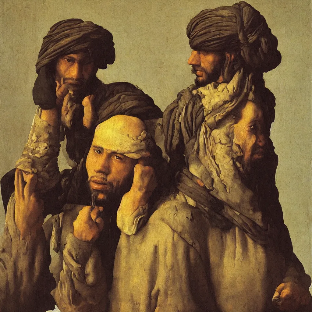 Image similar to taliban portrait by johannes vermeer