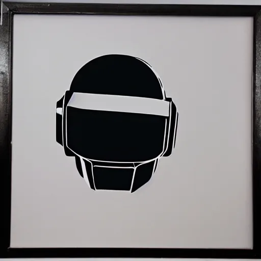 Prompt: individual daft punk silk screen banksy style