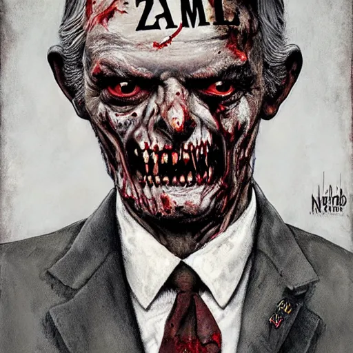 Image similar to zombie amlo by norman rockwell