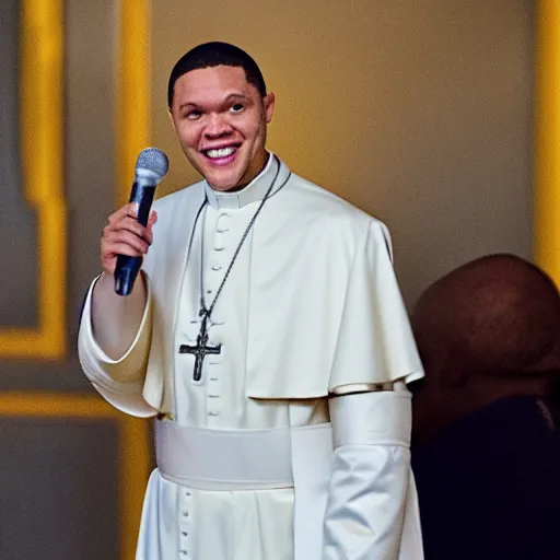 Prompt: trevor noah as the pope