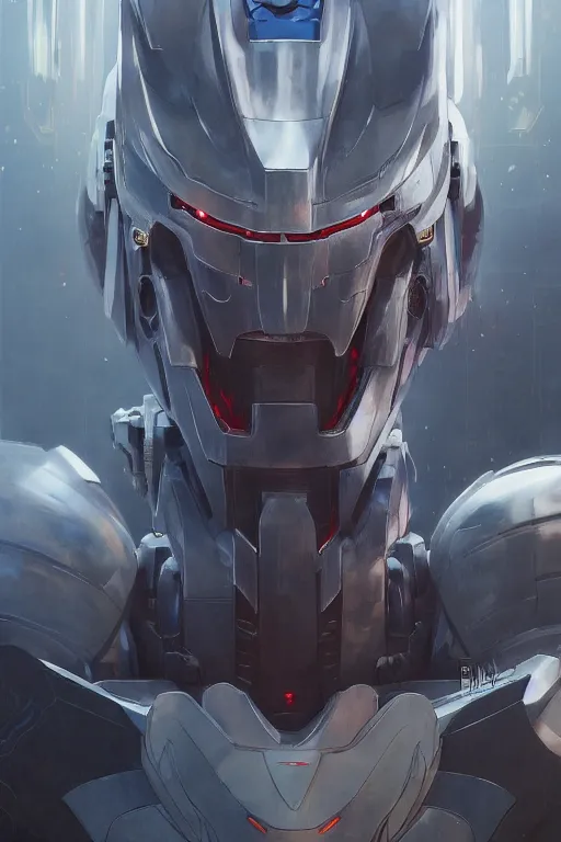 Image similar to portrait of joe biden as super mecha anime robot, joe biden, joe biden, intricate, highly detailed, smooth, artstation, digital illustration by ruan jia and mandy jurgens and artgerm and wayne barlowe and greg rutkowski and zdislav beksinski