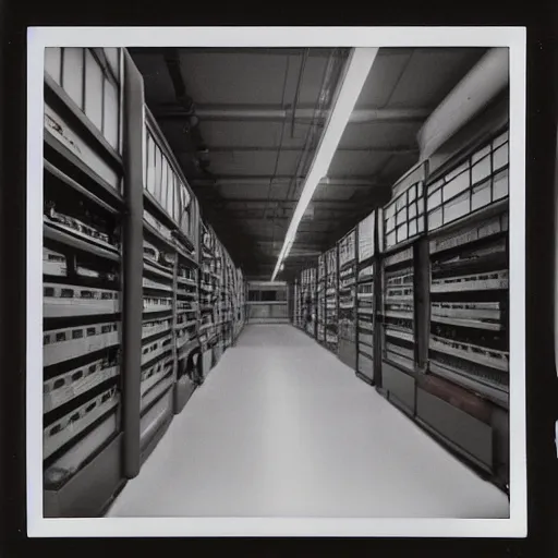 Image similar to electronics bay in 1990. As described by William Gibson. Polaroid