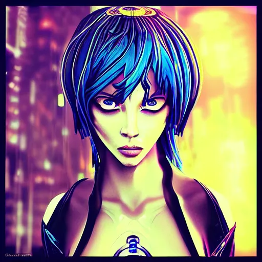 Image similar to “realistic picture of a woman goddess matrix cyberpunk alien divine deity in the style of Chie Yoshi”