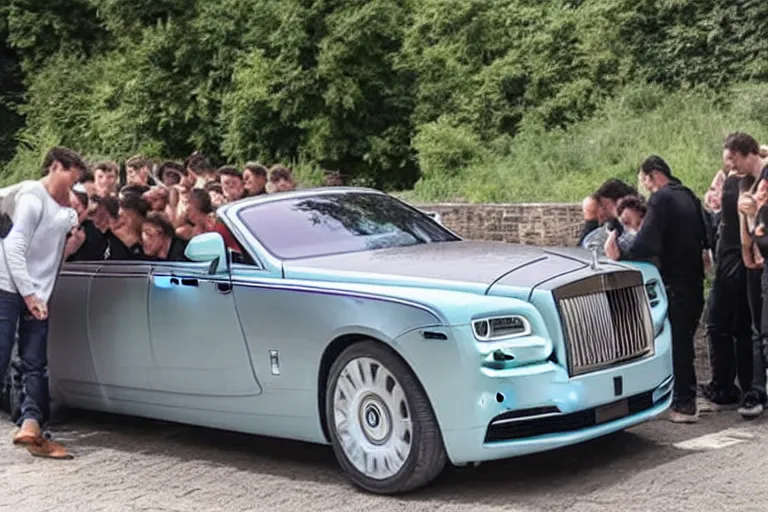 Image similar to stoned teenagers decided to drown Rolls-Royce