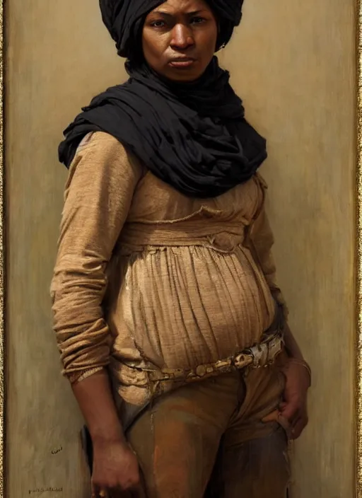 Image similar to maria igwe. Old west bounty hunter. Iranian orientalist portrait by john william waterhouse and Edwin Longsden Long and Theodore Ralli and Nasreddine Dinet, oil on canvas. Cinematic, hyper realism, realistic proportions, dramatic lighting, high detail 4k