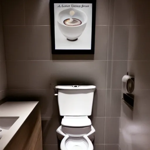 Image similar to toilet!!! latte art in a bathroom, award winning food photography