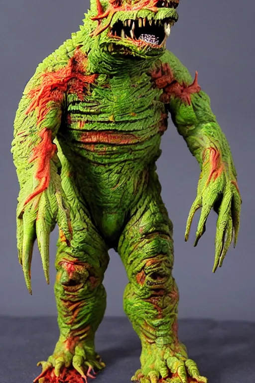 Image similar to radioactive blast kaiju action figure, vintage, 1980s