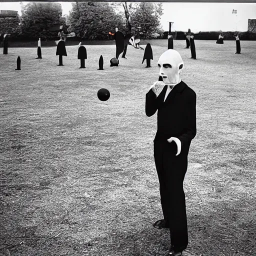 Image similar to portrait of nosferatu playing petanque, realistic photography