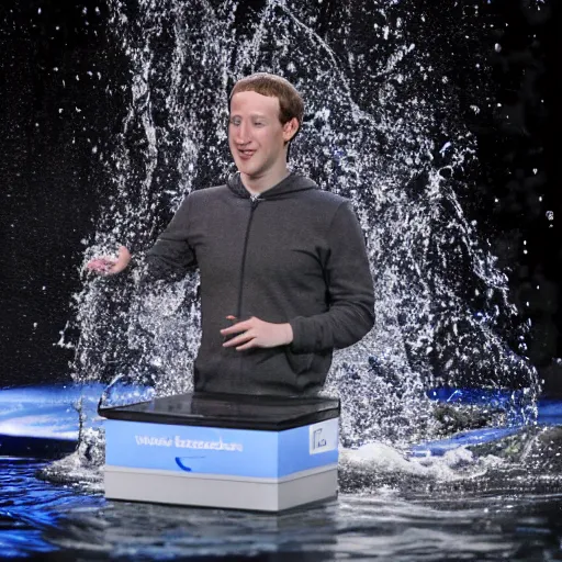 Image similar to mark zuckerberg as water