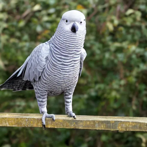 Prompt: an african grey doing the moonwalk - n 4