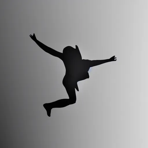 Image similar to a simple white human figure jumping, casting a soft shadow behind a light background, minimalistic art, beautiful, textured, baroque elements, trending on artstation, minimalism