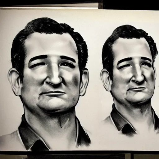 Image similar to Composite police sketch of Ted Cruz based on eyewitness accounts, 1969
