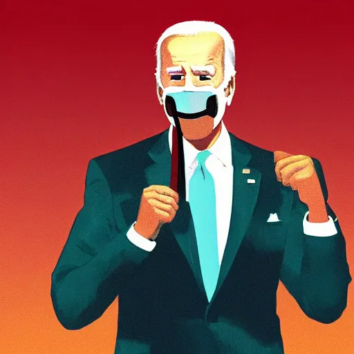 Prompt: joe biden in hotline miami